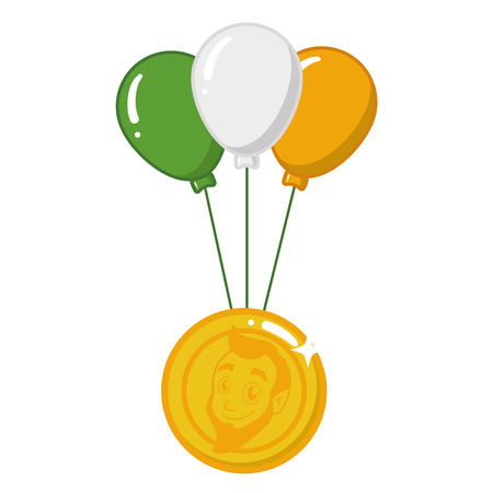coin and balloons happy st patricks day vector illustrationのイラスト素材