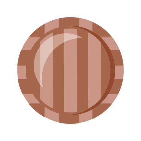 wooden wine barrel on white background vector illustrationのイラスト素材