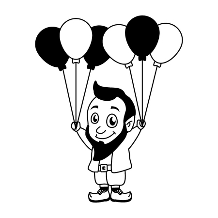 leprechaun with balloons happy st patricks day vector illustrationのイラスト素材