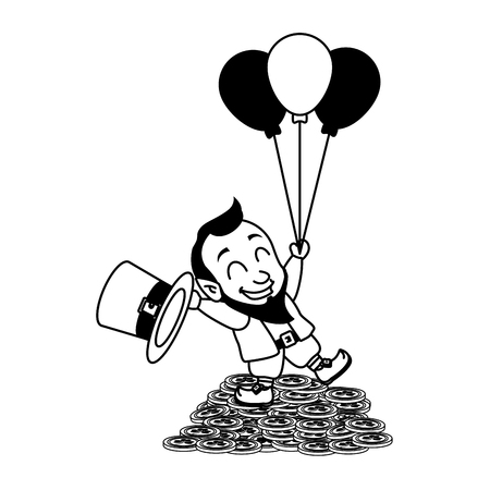 leprechaun with balloons coins happy st patricks day vector illustrationのイラスト素材