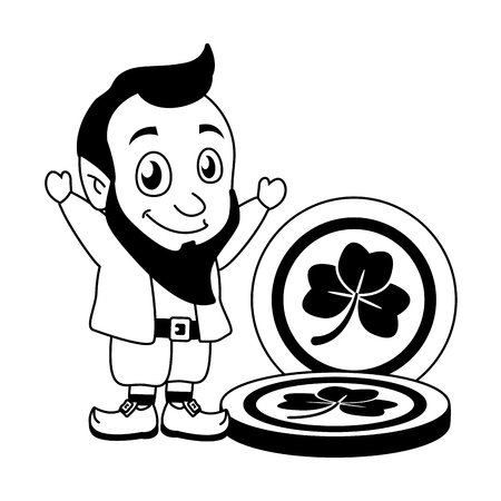 leprechaun and coins happy st patricks day vector illustrationのイラスト素材
