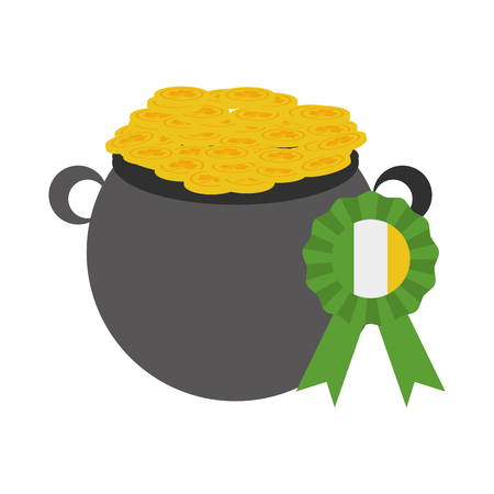 cauldron medal coins happy st patricks day vector illustrationのイラスト素材