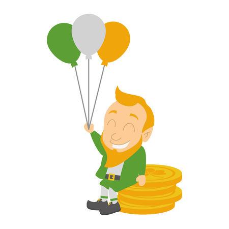 leprechaun coins balloons happy st patricks day vector illustrationのイラスト素材