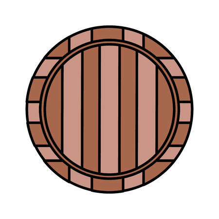 wooden wine barrel on white background vector illustrationのイラスト素材