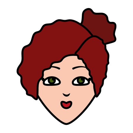 woman face on white background vector illustrationのイラスト素材