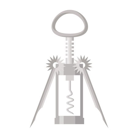 corkscrew utensil on white background vector illustrationのイラスト素材