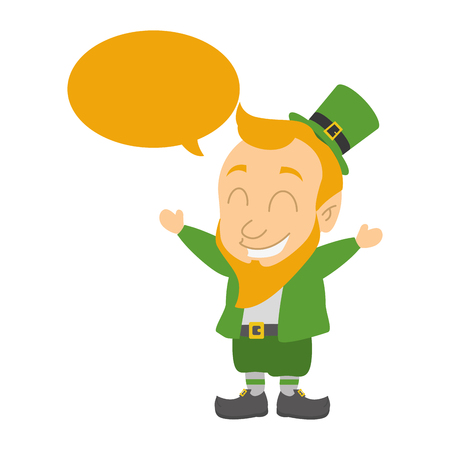 leprechaun speech bubble happy st patricks day vector illustrationのイラスト素材