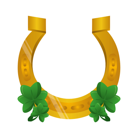 horseshoes clovers happy st patricks day vector illustrationのイラスト素材