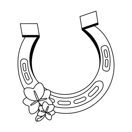 horseshoe clover happy st patricks day vector illustrationのイラスト素材