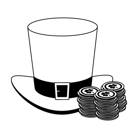 green hat pile coins happy st patricks day vector illustrationのイラスト素材