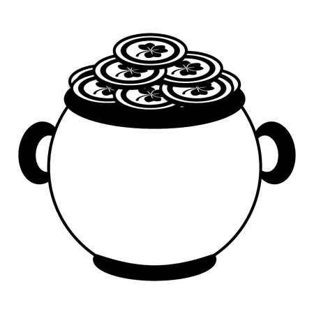 cauldron coins happy st patricks day vector illustrationのイラスト素材