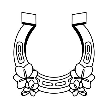 horseshoes clovers happy st patricks day vector illustrationのイラスト素材