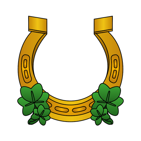 horseshoes clovers happy st patricks day vector illustrationのイラスト素材