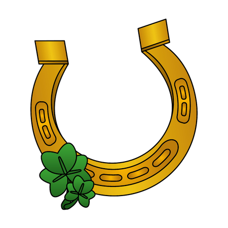 horseshoe clover happy st patricks day vector illustrationのイラスト素材