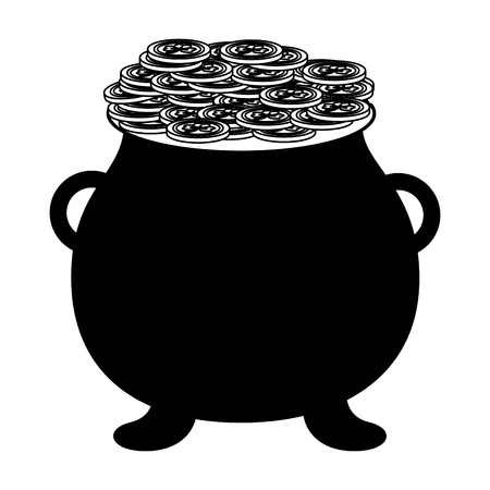 cauldron coins happy st patricks day vector illustrationのイラスト素材