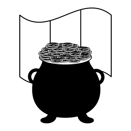 cauldron coins irish flag happy st patricks day vector illustrationのイラスト素材