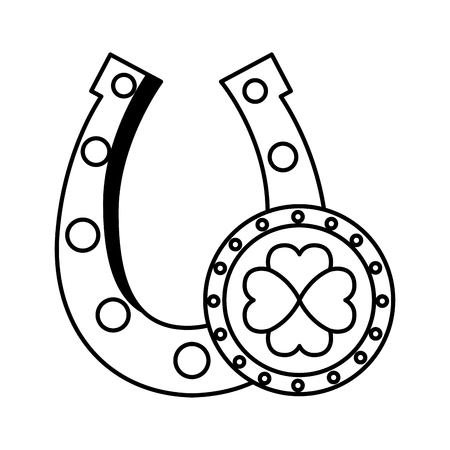 gold horseshoe and coin happy st patricks day vector illustrationのイラスト素材