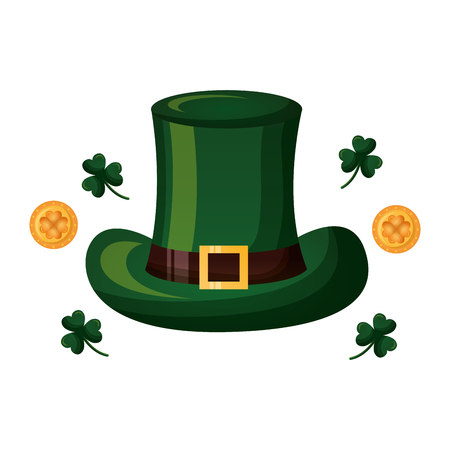 green hat clover coins happy st patricks day vector illustrationのイラスト素材