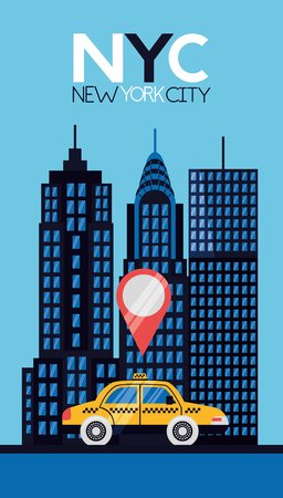 street taxi lcoation direction new york city vector illustrationのイラスト素材