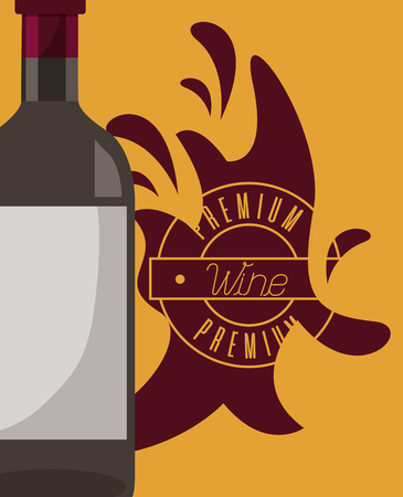 wine bottle splash premium poster vector illustrationのイラスト素材