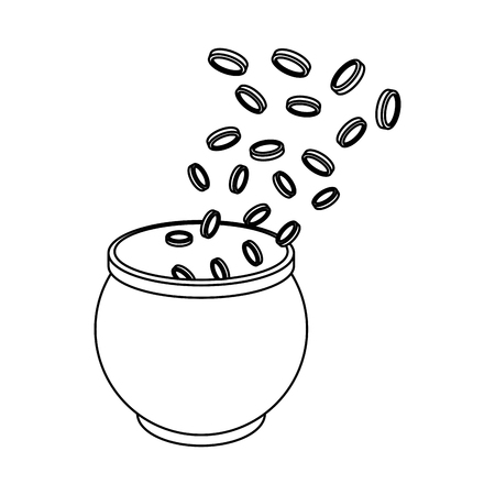 cauldron with coins st patricks day vector illustration designのイラスト素材