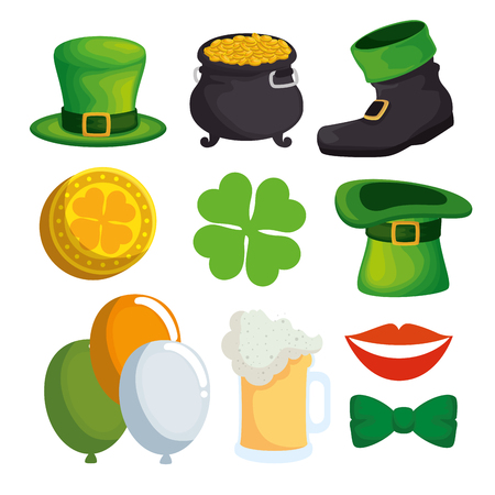 set st patrick decoration to traditional celebration vector illustrationのイラスト素材