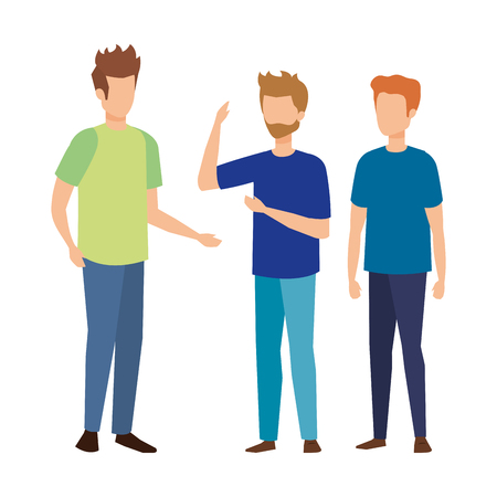 group of men avatars characters vector illustration designのイラスト素材