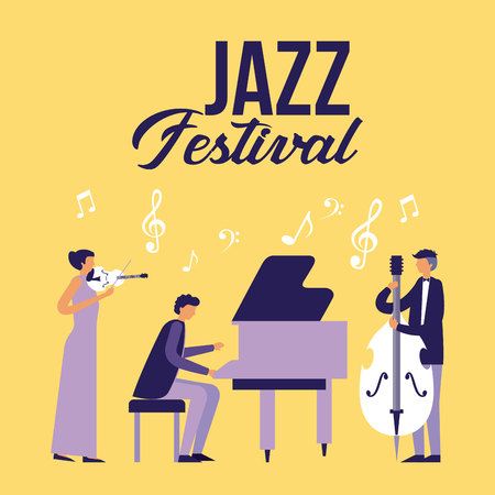 musician people band with instruments vector illustrationのイラスト素材