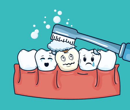 teeth hygiene treatment to dental care vector illustrationのイラスト素材