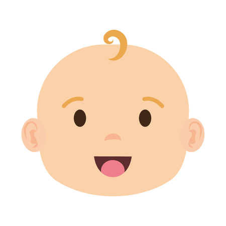 cute and little boy baby head character vector illustration designのイラスト素材