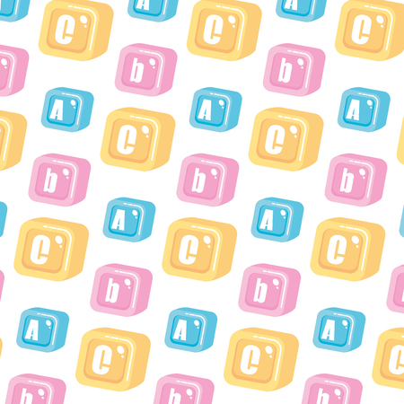alphabet blocks toys pattern background vector illustration designのイラスト素材