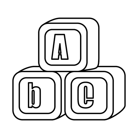 alphabet blocks toys icons vector illustration designのイラスト素材