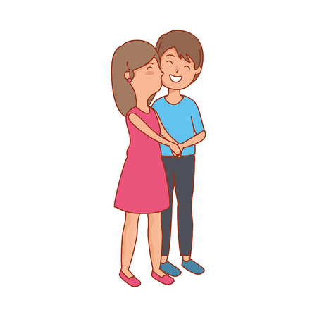 couple lovers avatars characters vector illustration designのイラスト素材