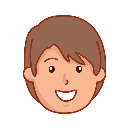 young man head avatar character vector illustration designのイラスト素材