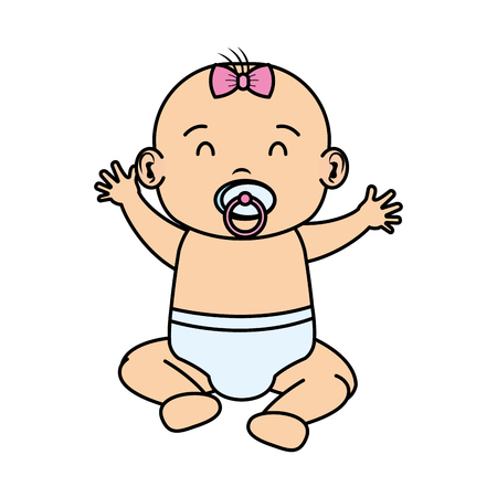 cute and little baby character vector illustration designのイラスト素材