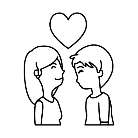 couple lovers with heart love vector illustration designのイラスト素材