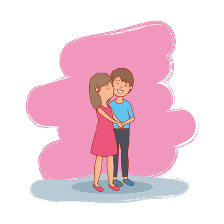 couple lovers avatars characters vector illustration designのイラスト素材