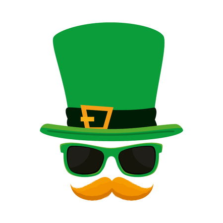 leprechaun costume accessories icons vector illustration designのイラスト素材