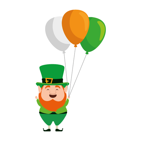 st patricks day leprechaun with balloons helium vector illustration designのイラスト素材