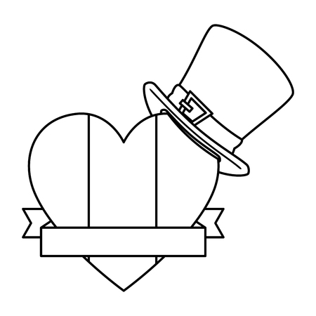 heart with ireland flag and leprechaun hat vector illustration designのイラスト素材