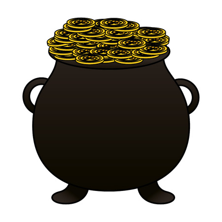cauldron coins happy st patricks day vector illustrationのイラスト素材