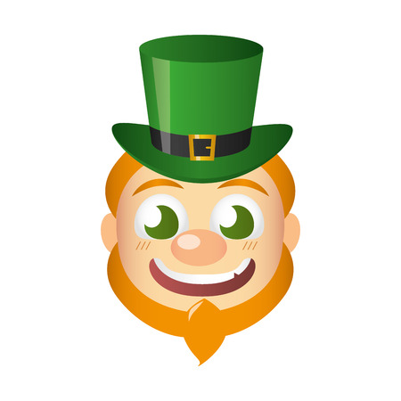 leprechaun face with hat st patricks day vector illustrationのイラスト素材