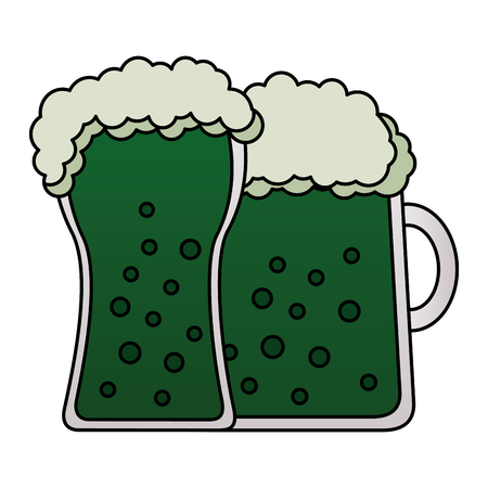 green glasses beer happy st patricks dayのイラスト素材