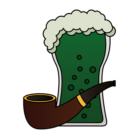 green beer and pipe happy st patricks day vector illustrationのイラスト素材