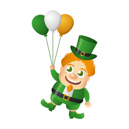 leprechaun with balloons happy st patricks day vector illustrationのイラスト素材