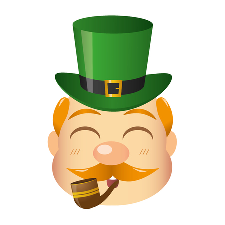 leprechaun face with pipe st patricks day vector illustrationのイラスト素材