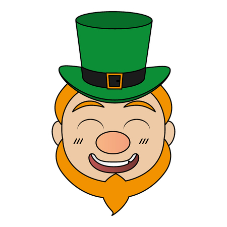 leprechaun face with hat st patricks day vector illustrationのイラスト素材