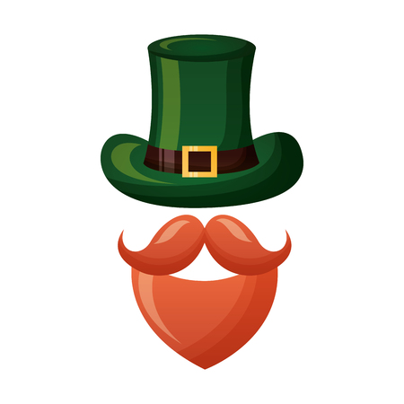 hat and beard mustache happy st patricks day vector illustrationのイラスト素材