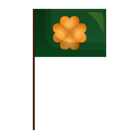 green flag with clover happy st patricks day vector illustrationのイラスト素材