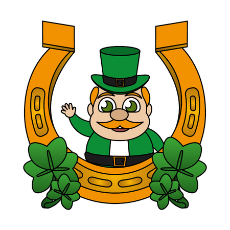 leprechaun happy st patricks day vector illustrationのイラスト素材
